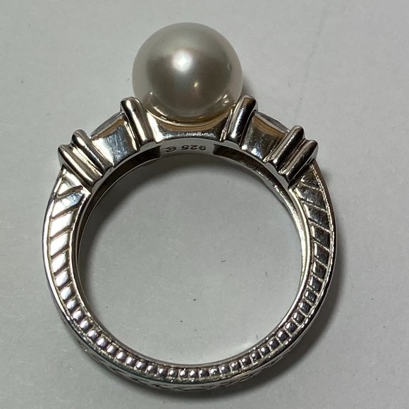 Jewelry - Cultured Freshwater  Pearl (10mm) & Cubic Zirconia Ring In Sterling Silver 925